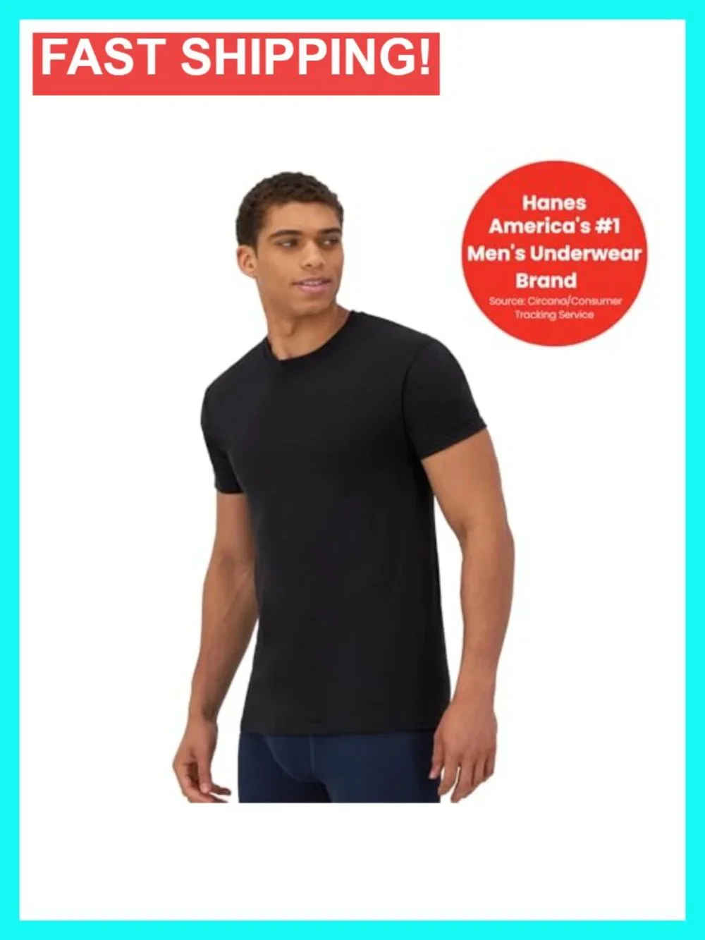 Ultimate Men's Slim Fit Undershirt Tees Moisture-Wicking 4 Pack